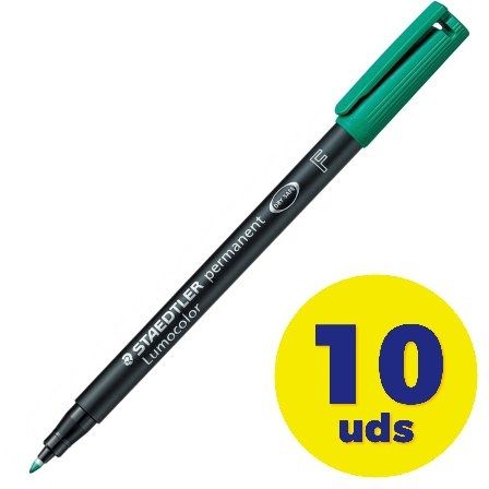 Staedtler Lumocolor 318-5 Verde Punta Fina 0,6 mm (Pack de 10) Staedtler Lumocolor 318-5 Verde Punta Fina 0,6 mm (Pack de 10)